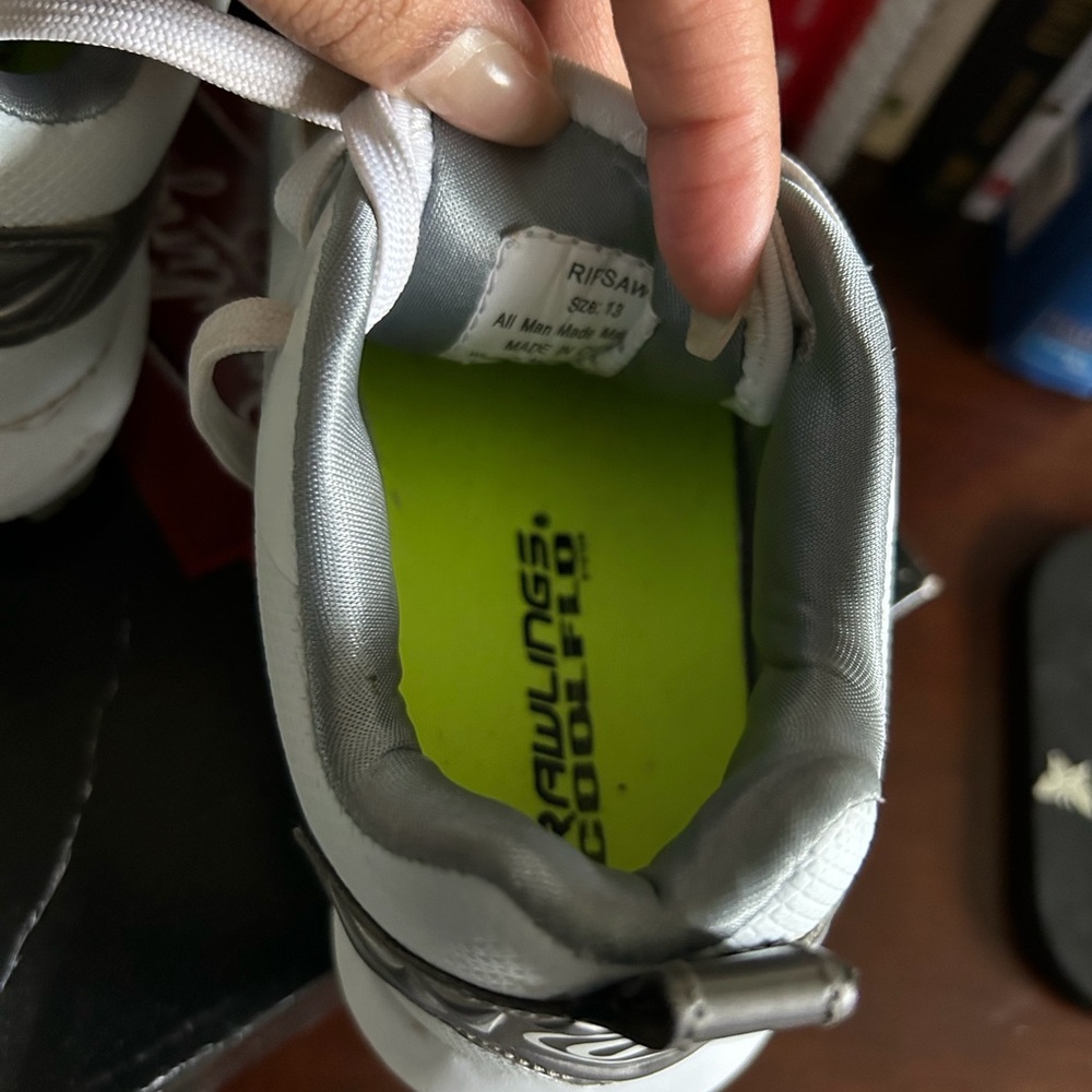 Rawlings Kids White and Silver Sneakers